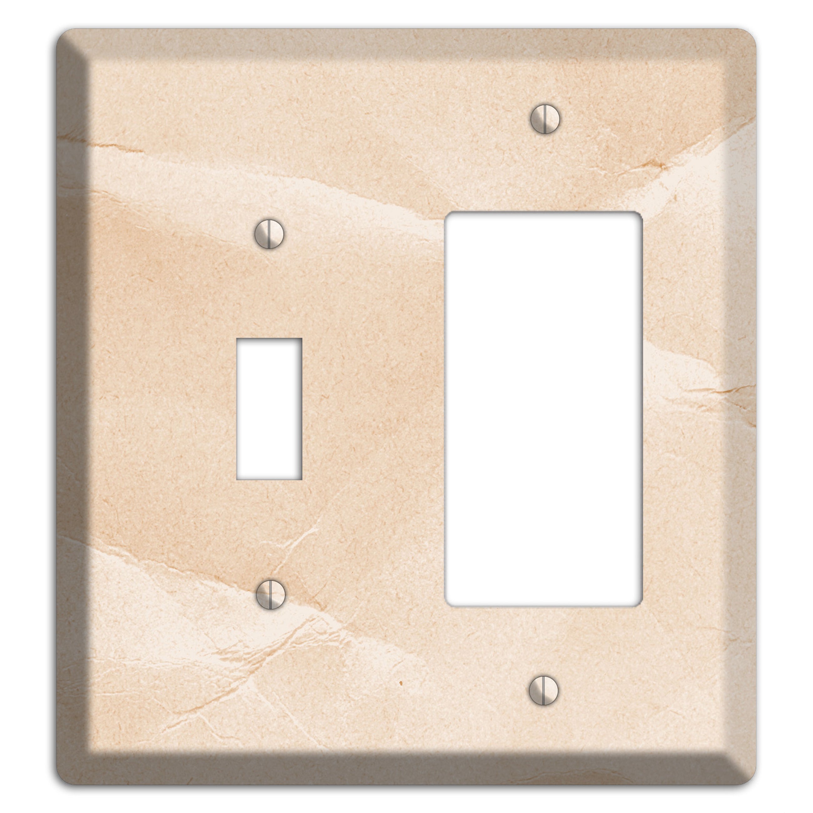Almond Neutral Texture Toggle / Rocker Wallplate
