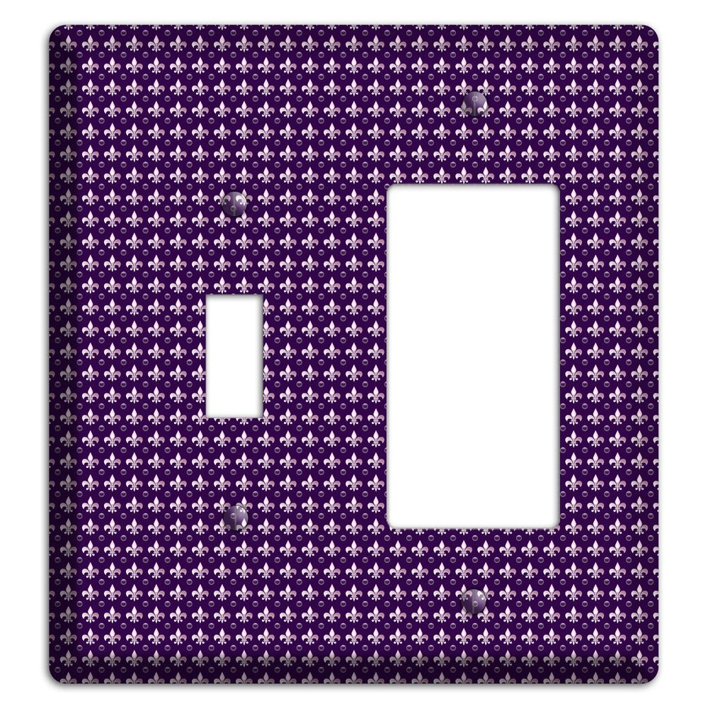 Purple Fleur de Lis Toggle / Rocker Wallplate