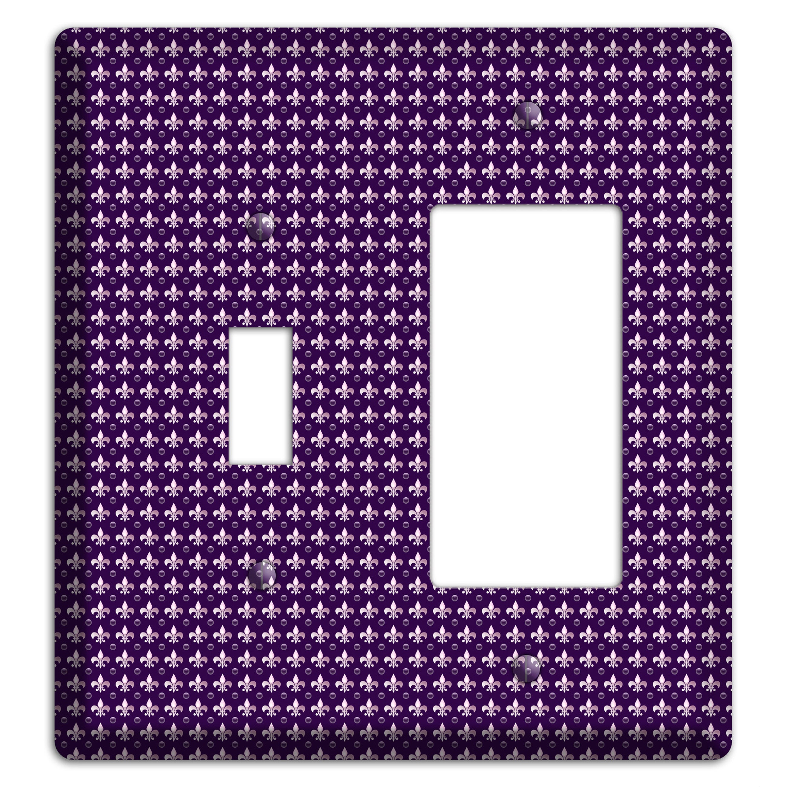 Purple Fleur de Lis Toggle / Rocker Wallplate