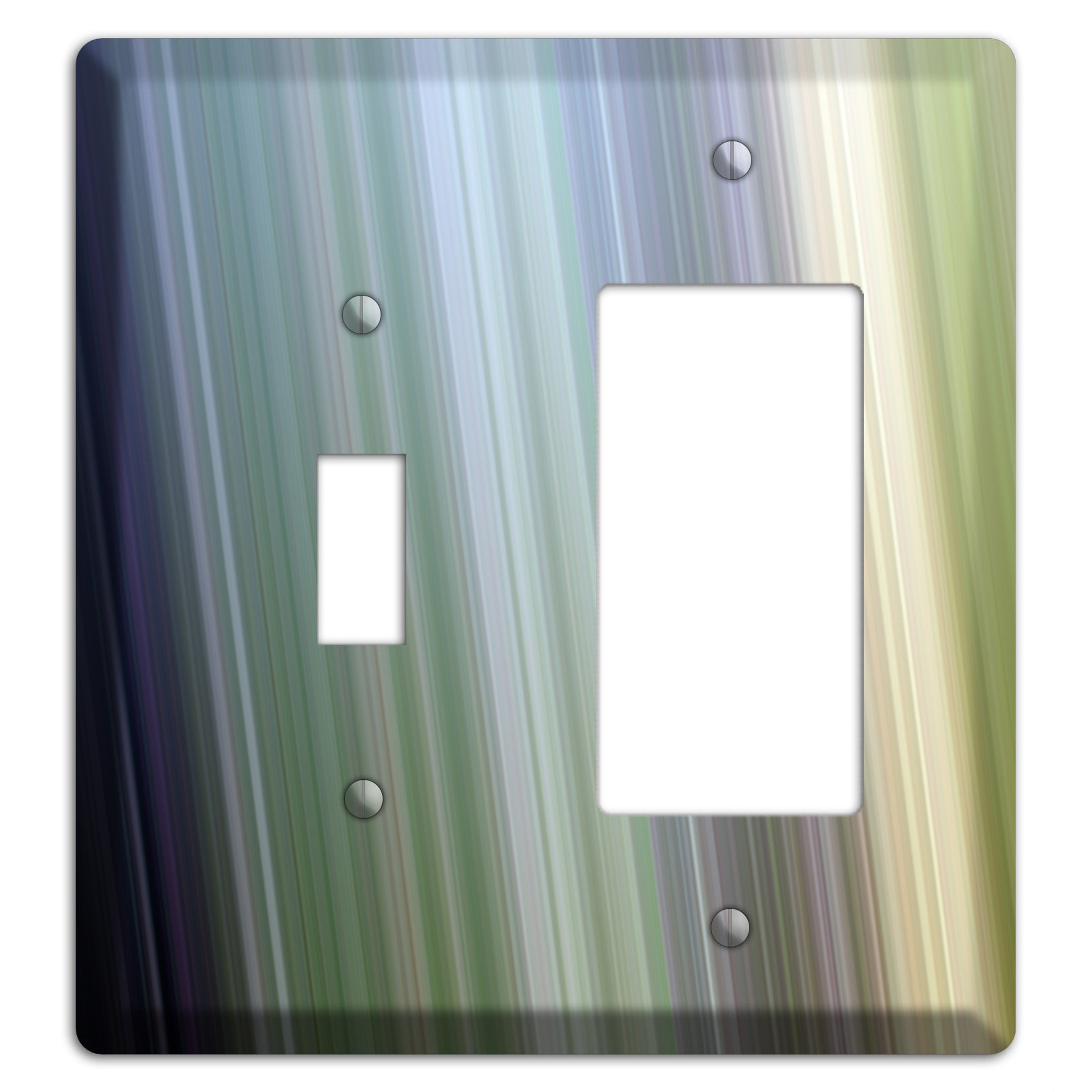 Purple and Green Ray of Light Toggle / Rocker Wallplate