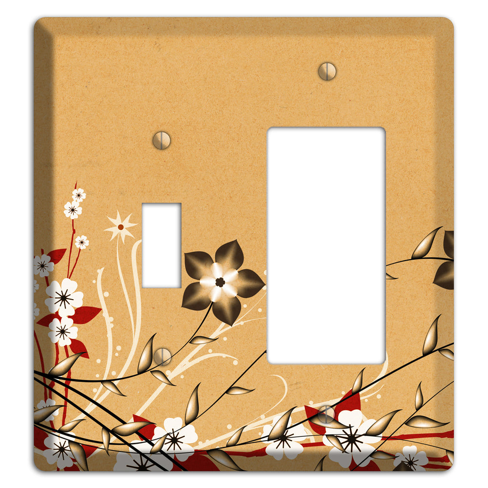 Delicate Red Flowers 2 Toggle / Rocker Wallplate