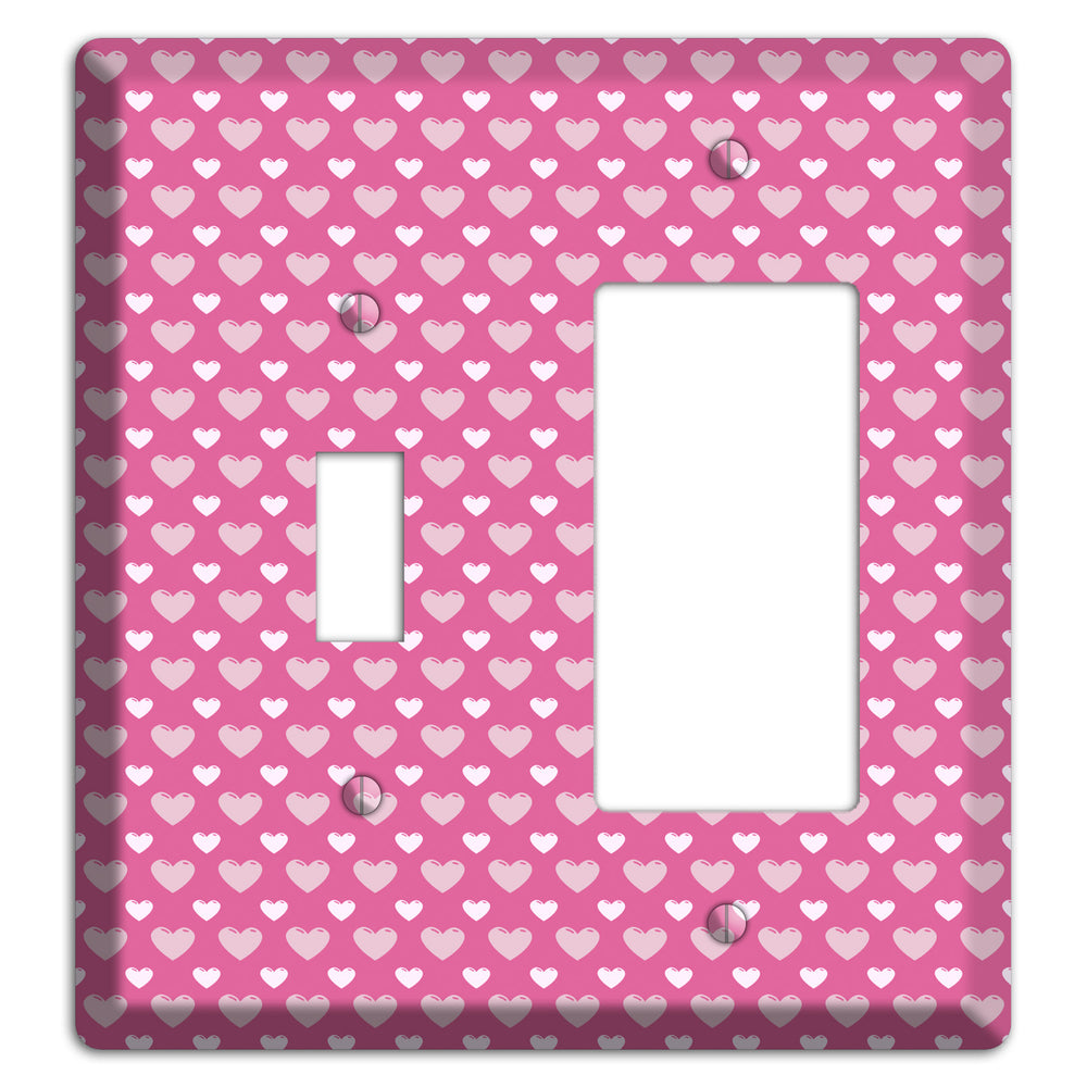 Tiled Small Hearts Toggle / Rocker Wallplate