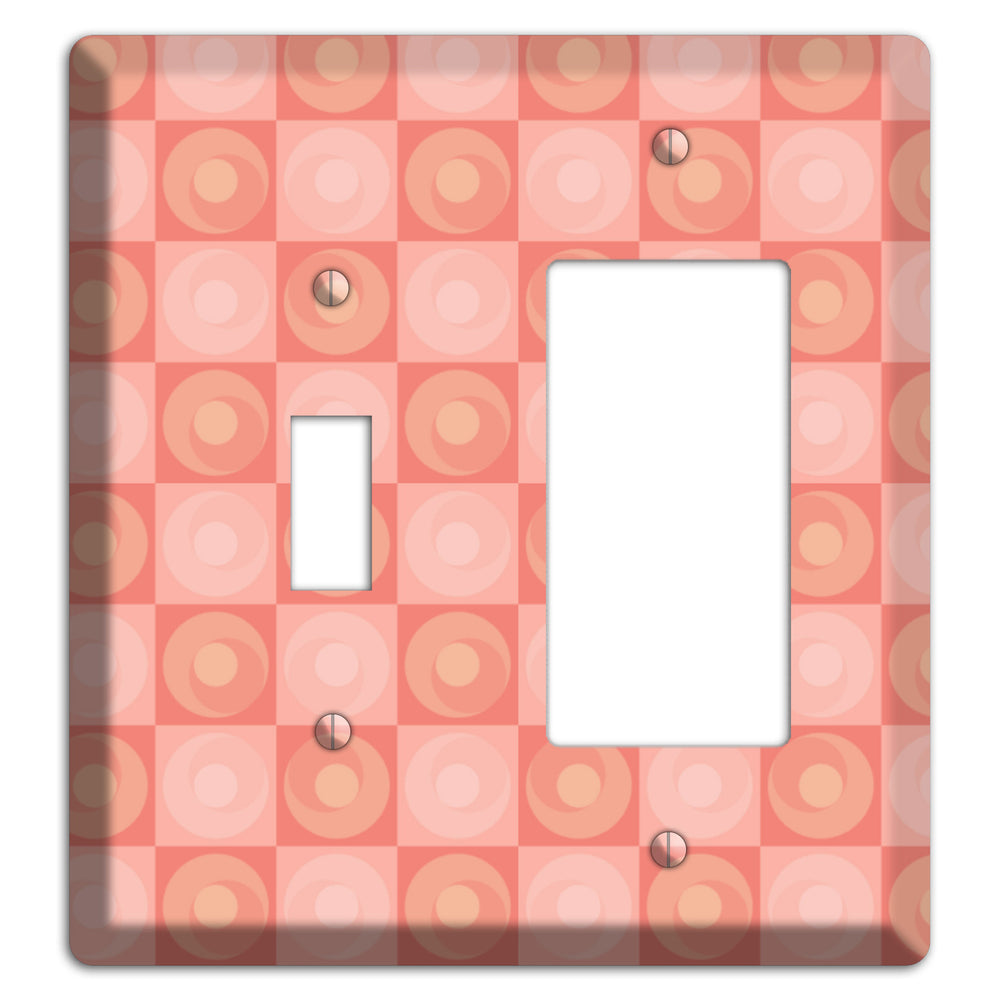 Pink Tiled Circles Toggle / Rocker Wallplate