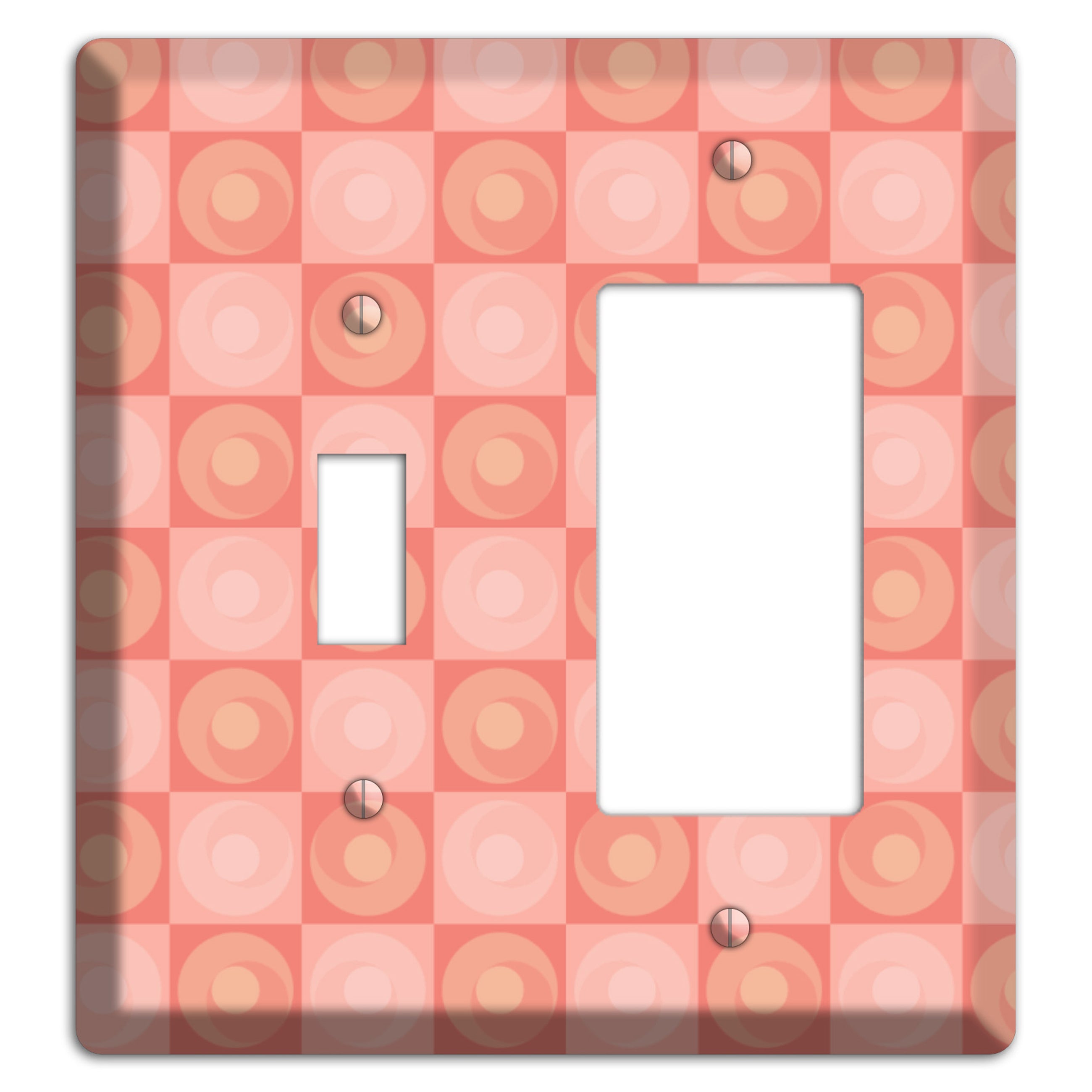 Pink Tiled Circles Toggle / Rocker Wallplate
