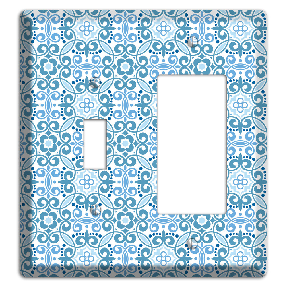 Multi Blue Foulard Toggle / Rocker Wallplate