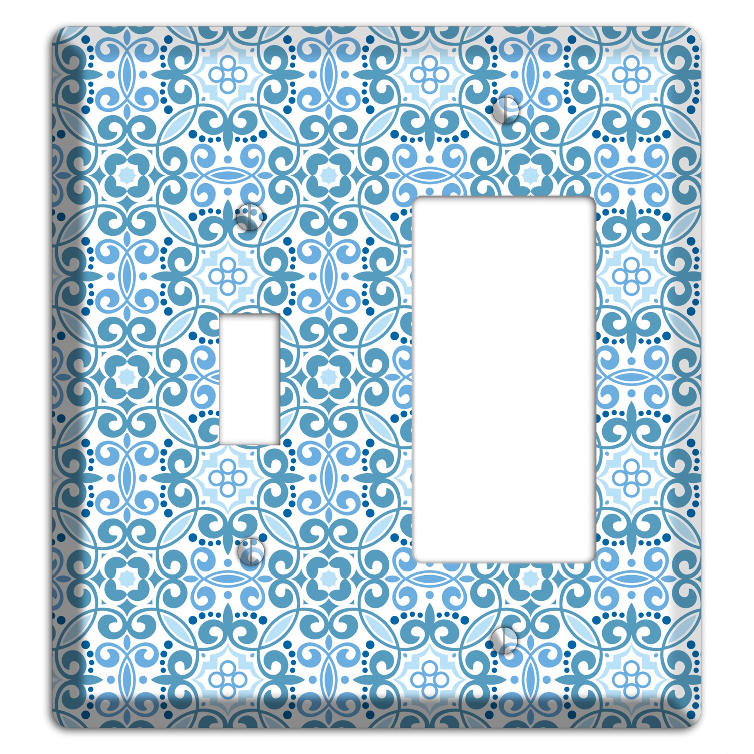 Multi Blue Foulard Toggle / Rocker Wallplate