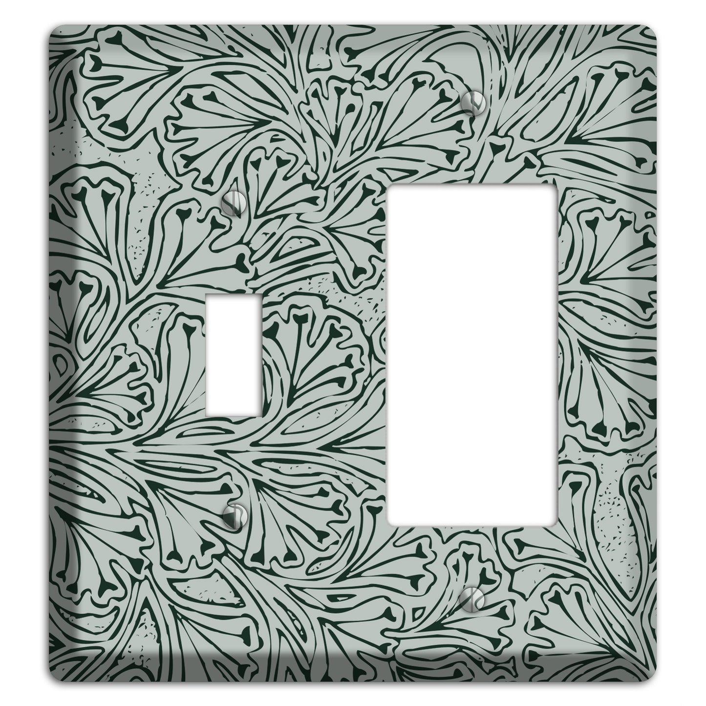 Deco Grey Interlocking Floral Toggle / Rocker Wallplate
