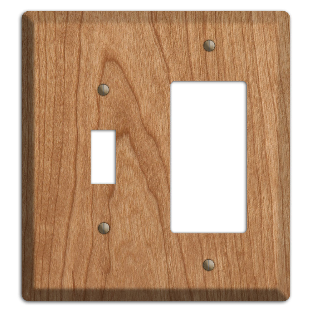 Unfinished Cherry Wood Toggle / Rocker Cover Plate