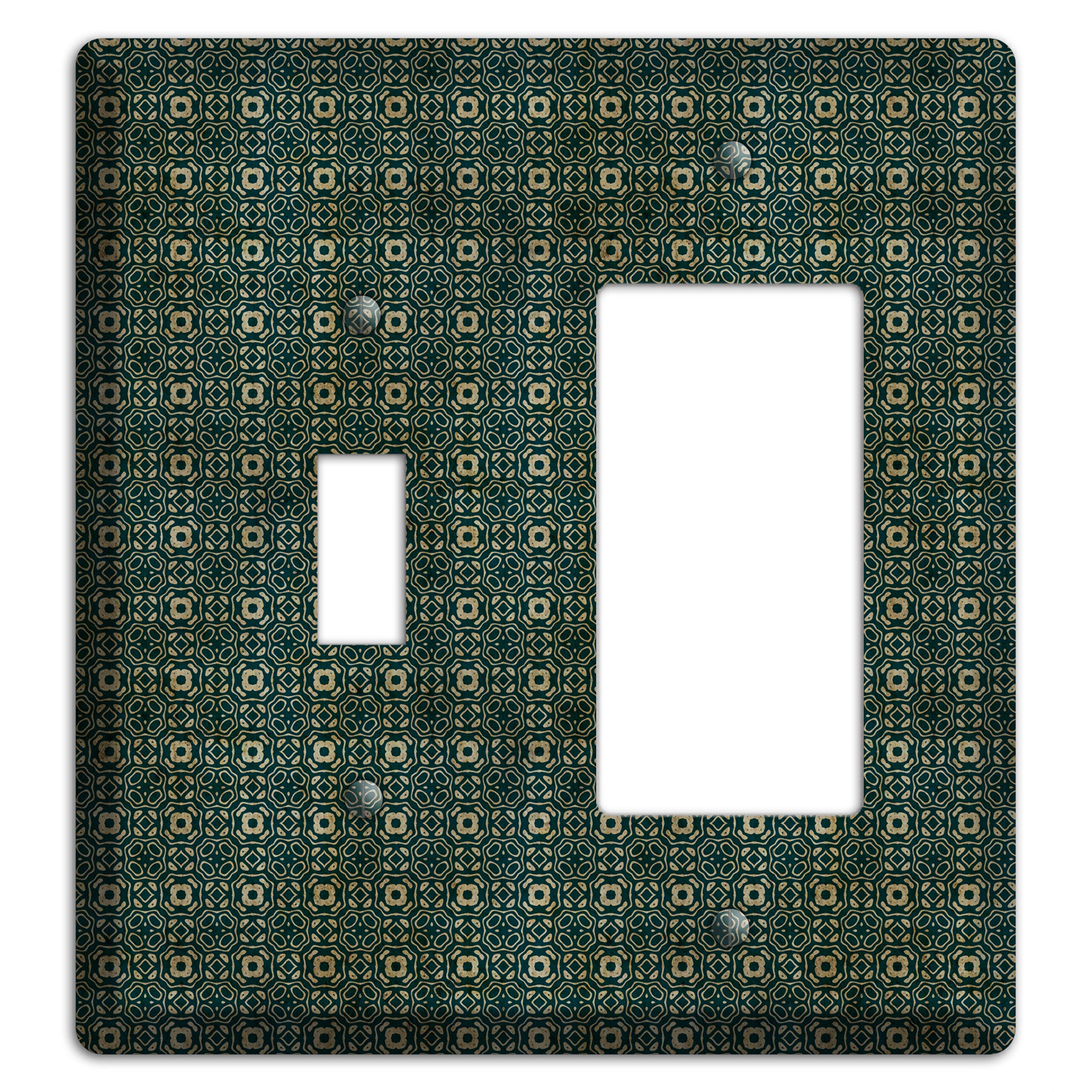 Dark Green Grunge Tapestry Toggle / Rocker Wallplate