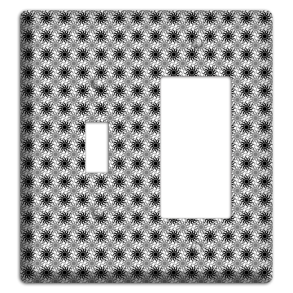 Black and Grey Sun Contour Toggle / Rocker Wallplate