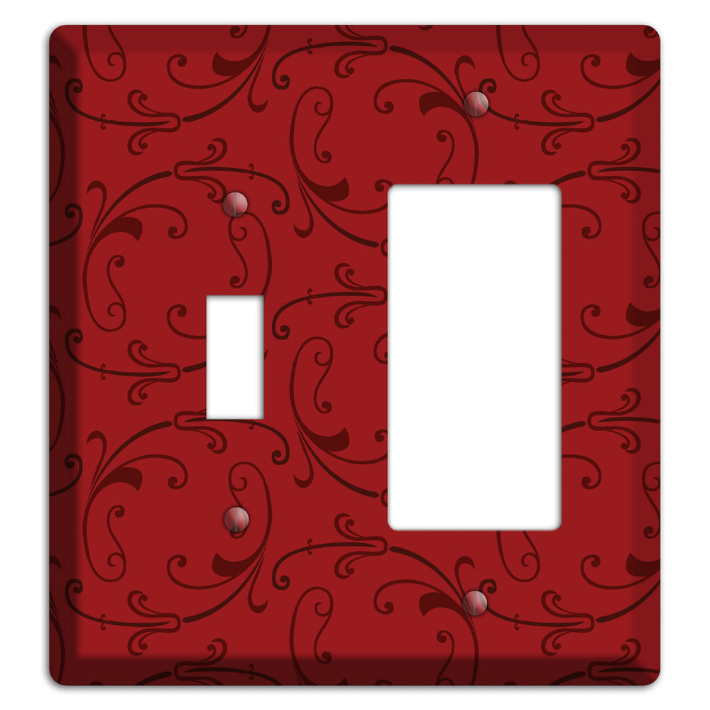 Red Victorian Sprig Toggle / Rocker Wallplate