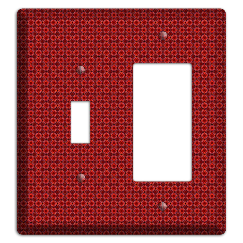 Multi Red Tiled Foulard Toggle / Rocker Wallplate