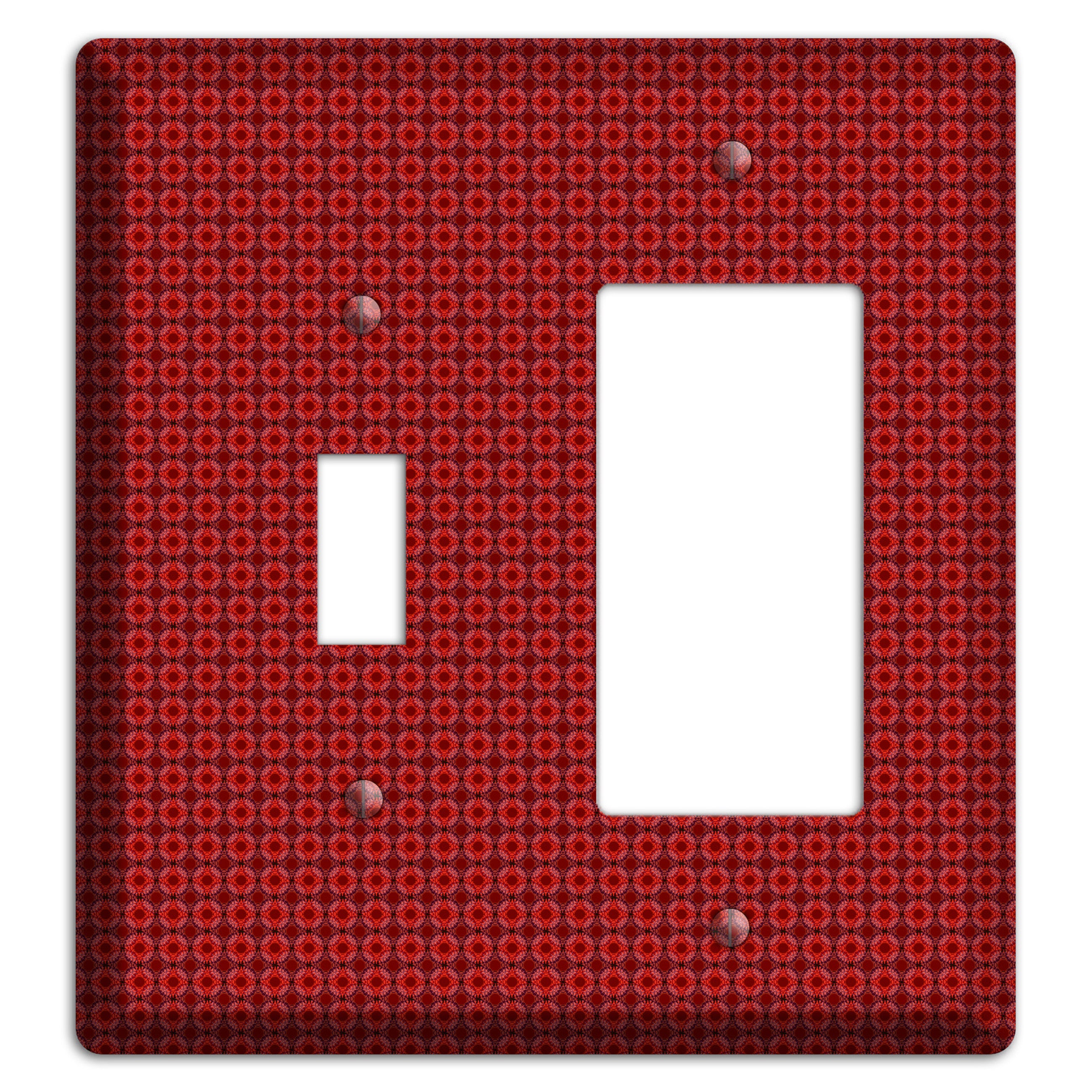 Multi Red Tiled Foulard Toggle / Rocker Wallplate