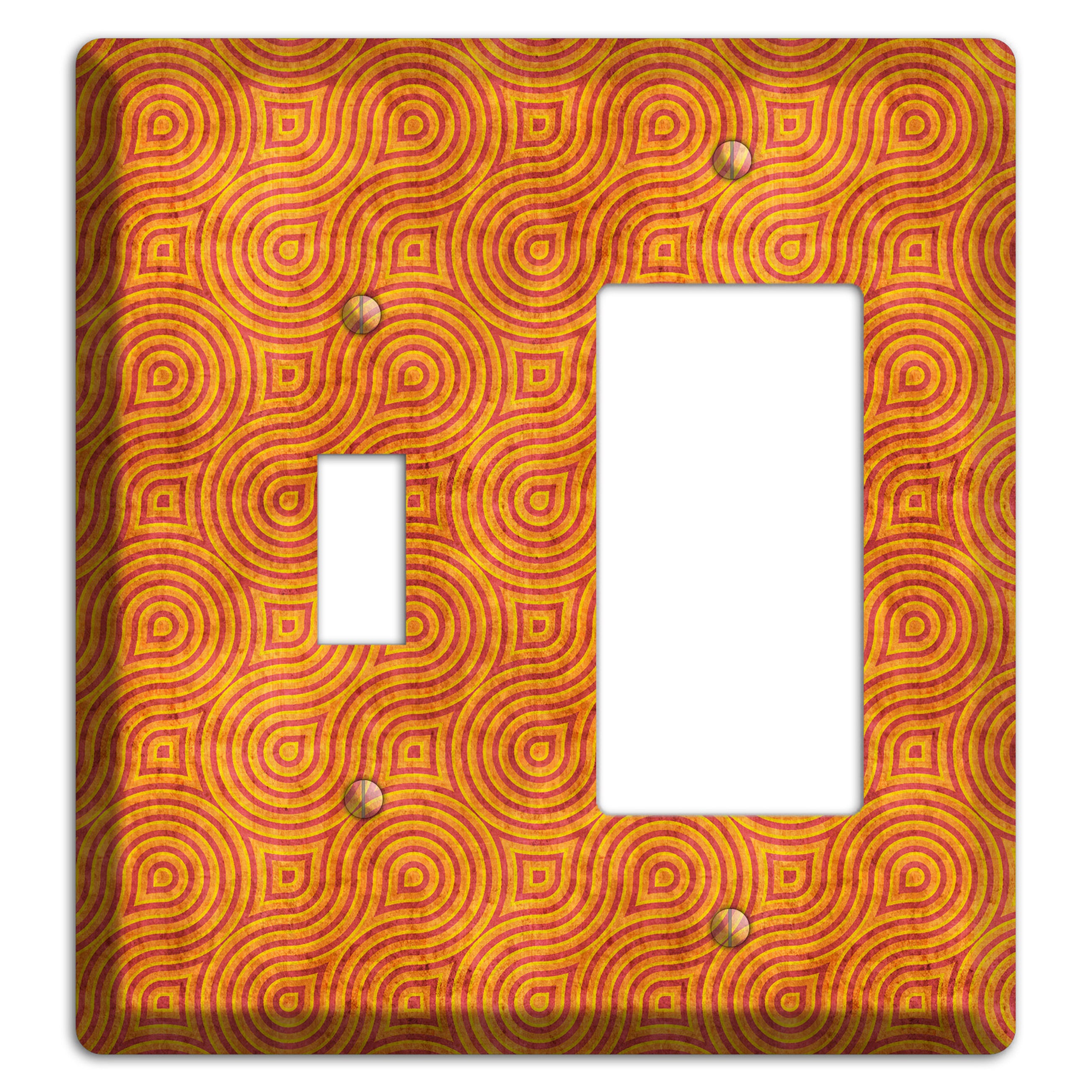 Red and Orange Swirl Toggle / Rocker Wallplate