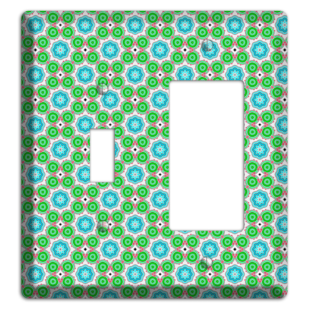 Green Foulard 5 Toggle / Rocker Wallplate