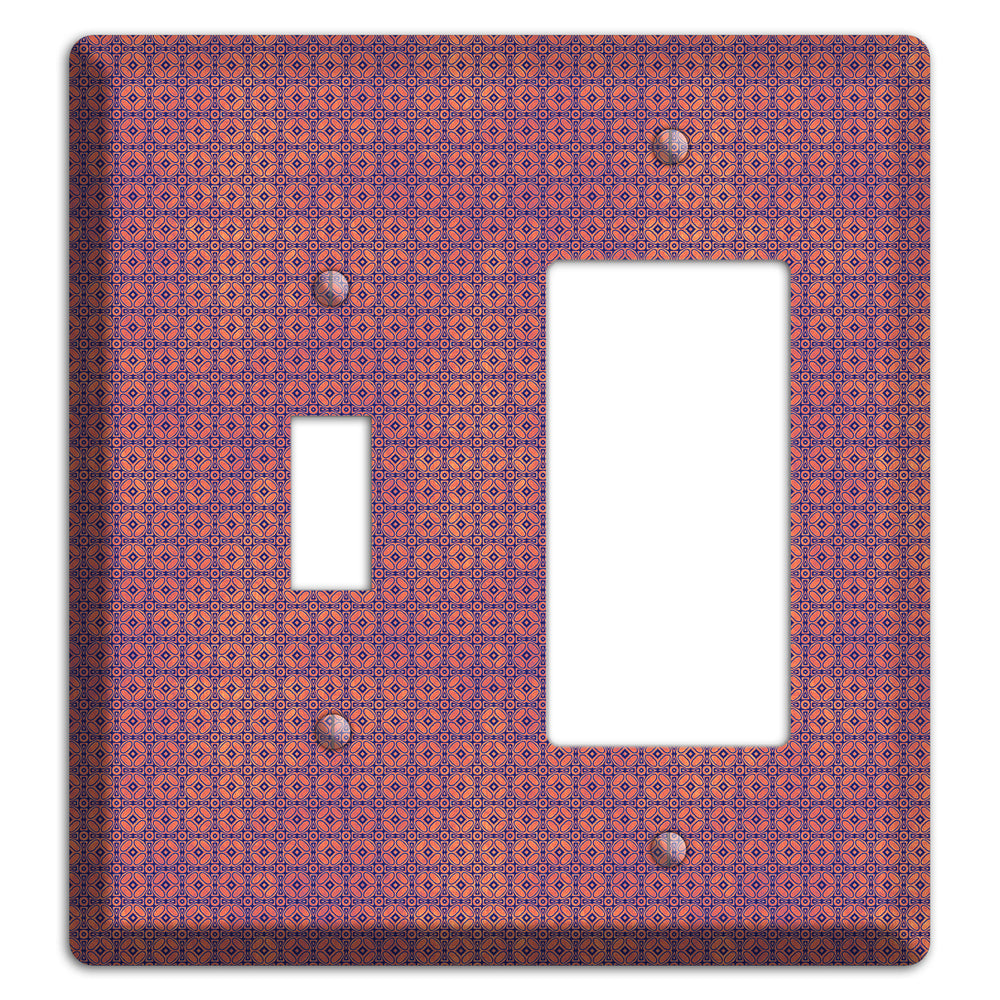 Multi Cranberry Arabesque Toggle / Rocker Wallplate