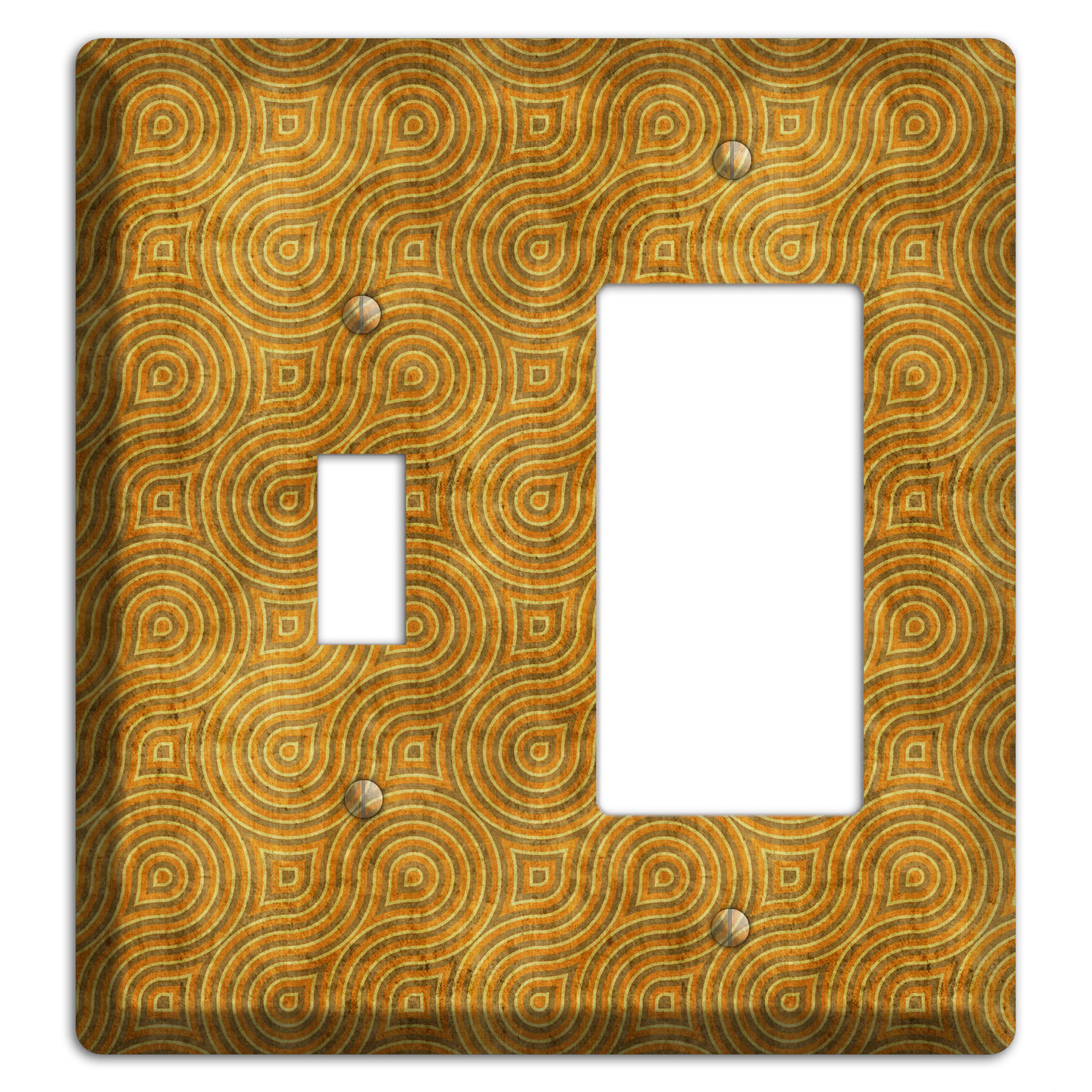 Mustard Swirl Toggle / Rocker Wallplate
