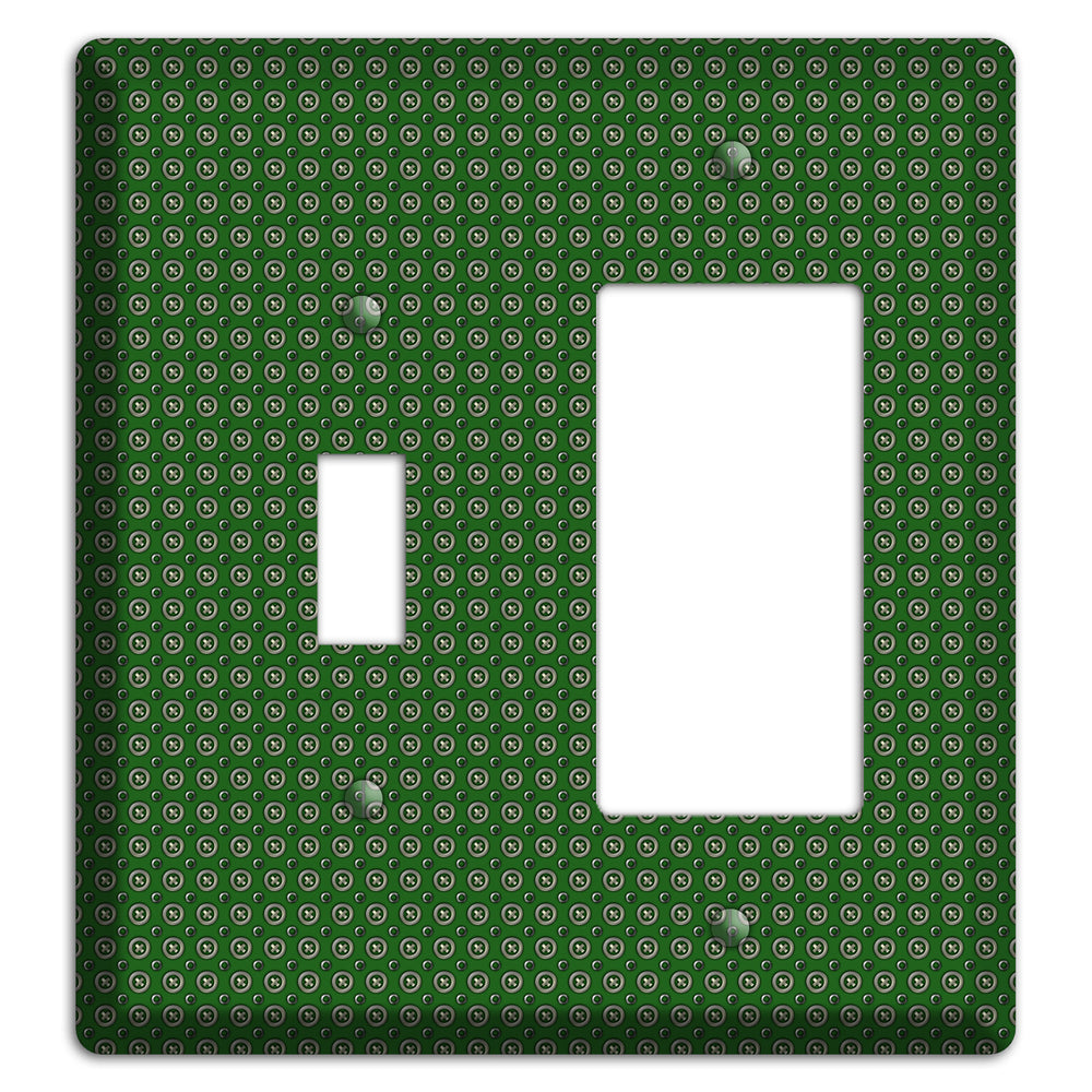 Green Concentric Dots Toggle / Rocker Wallplate