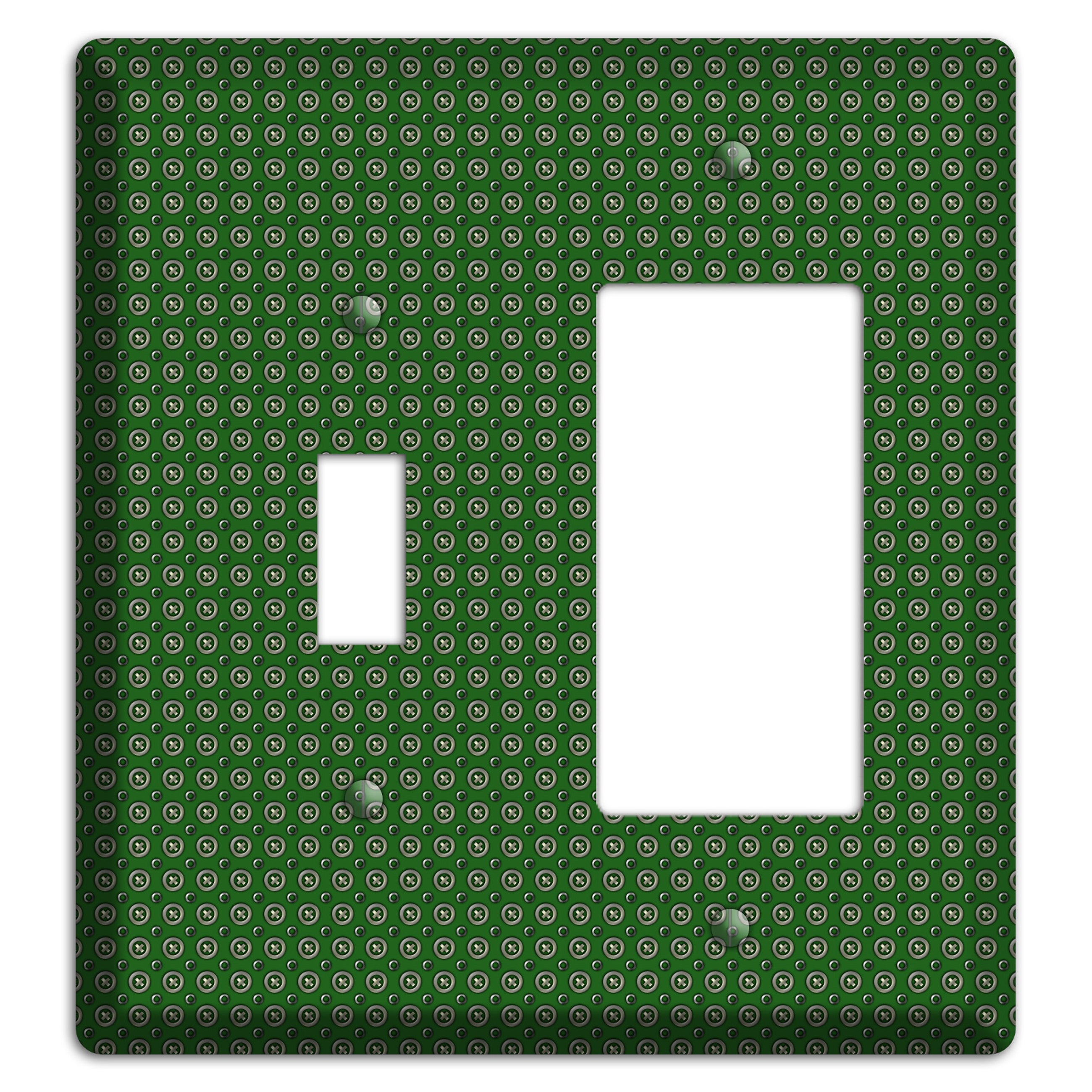 Green Concentric Dots Toggle / Rocker Wallplate