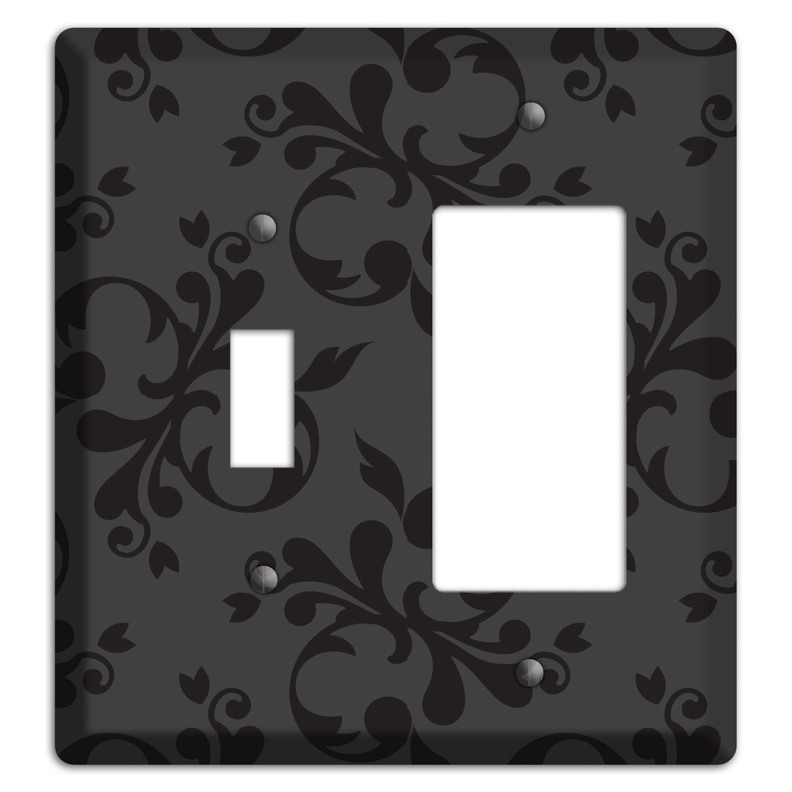 Grey Victorian Toile Toggle / Rocker Wallplate