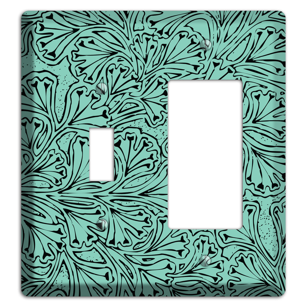 Deco Olive Interlocking Floral Toggle / Rocker Wallplate