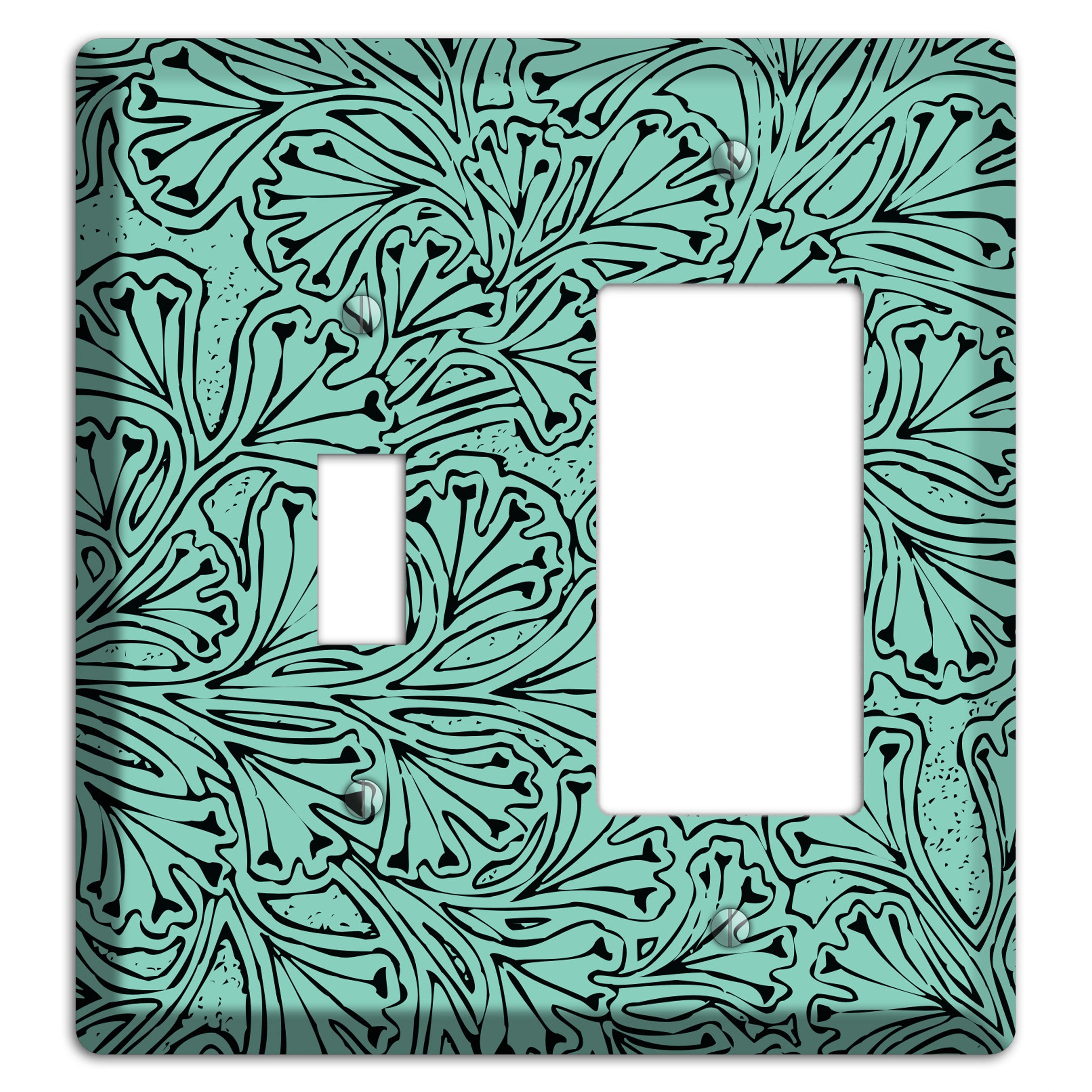 Deco Olive Interlocking Floral Toggle / Rocker Wallplate