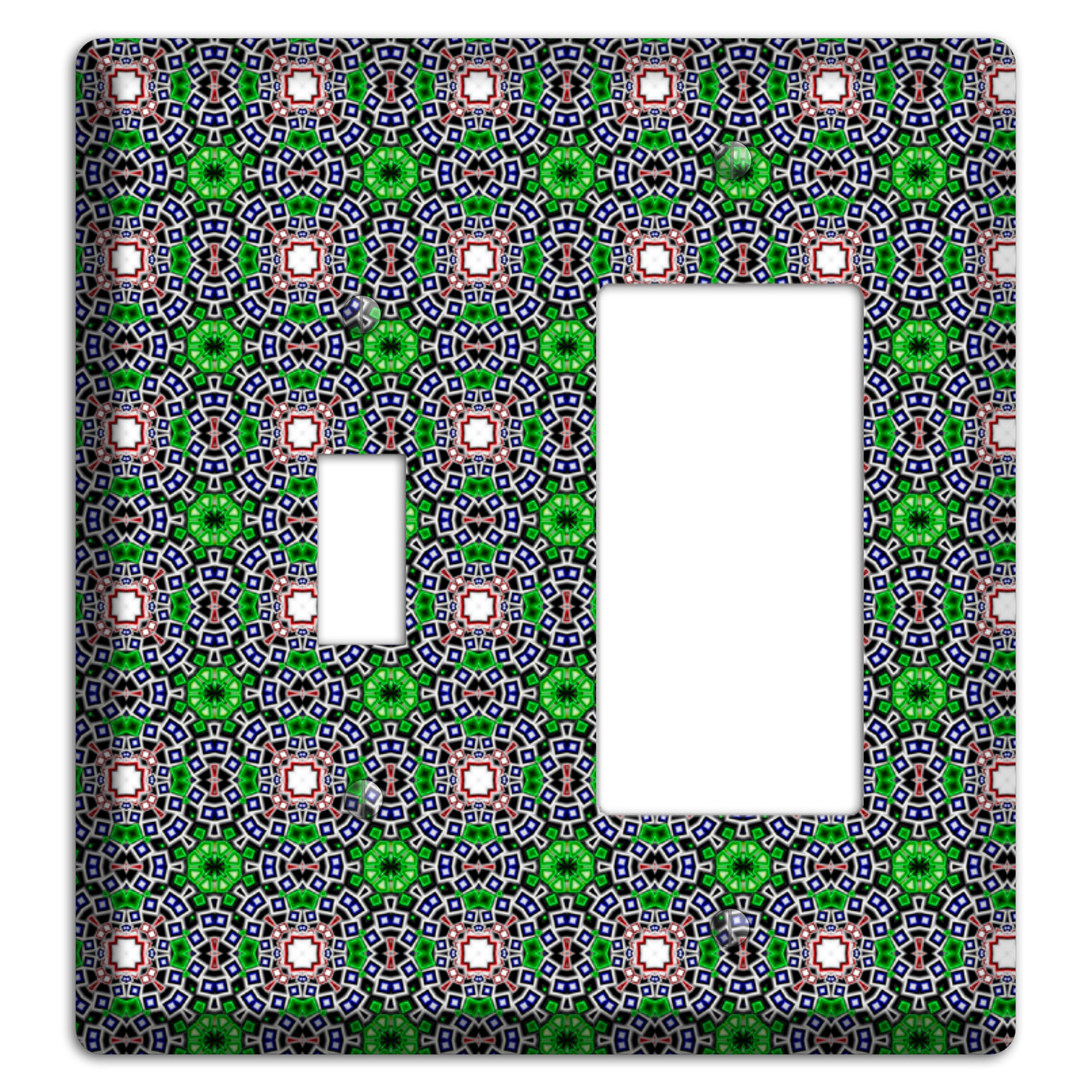 Green Foulard 4 Toggle / Rocker Wallplate