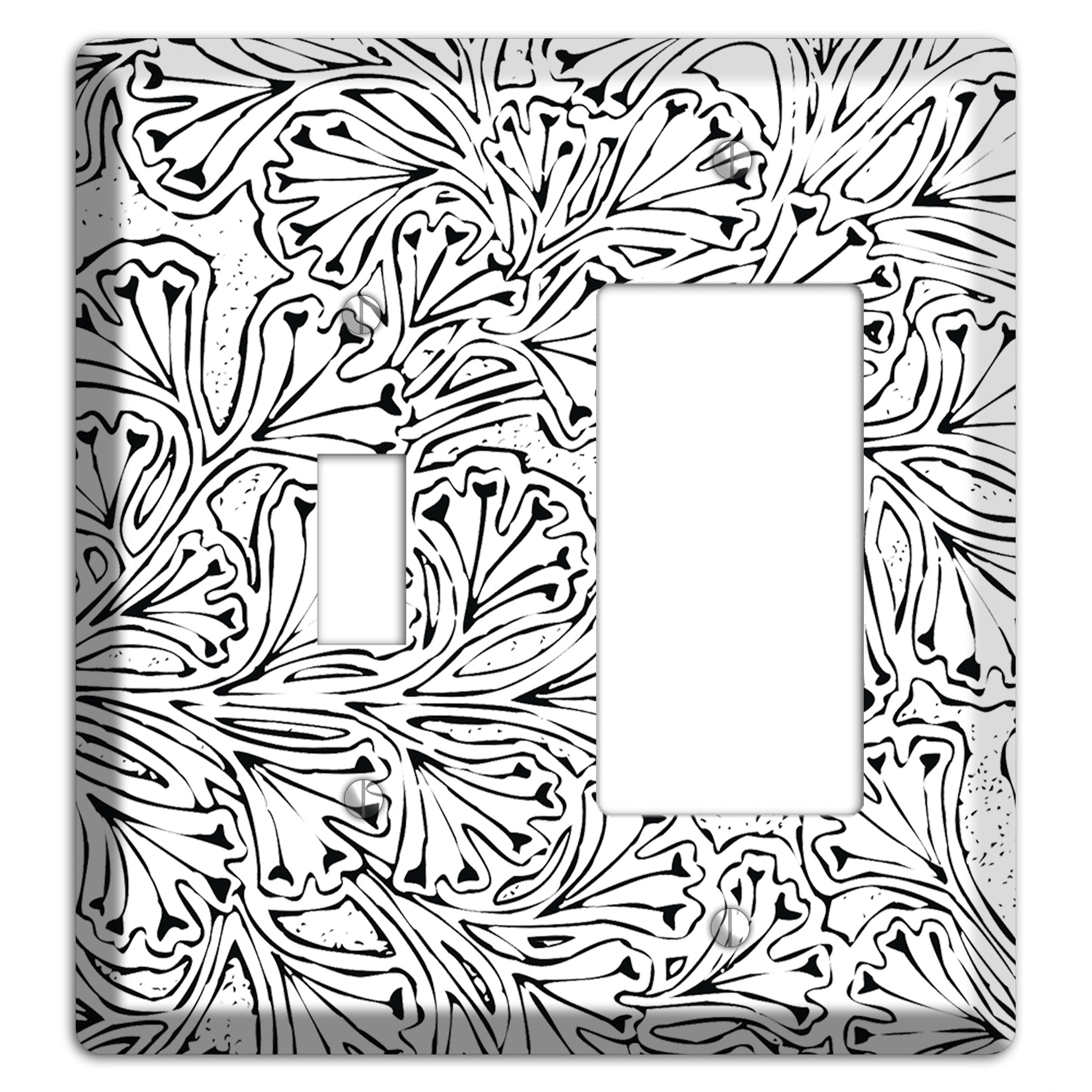 Deco Red Interlocking Floral Toggle / Rocker Wallplate