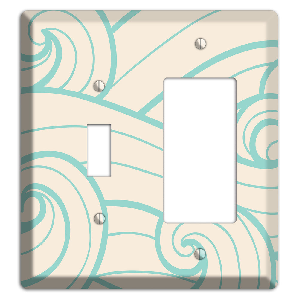 Abstract Curl Cream Toggle / Rocker Wallplate