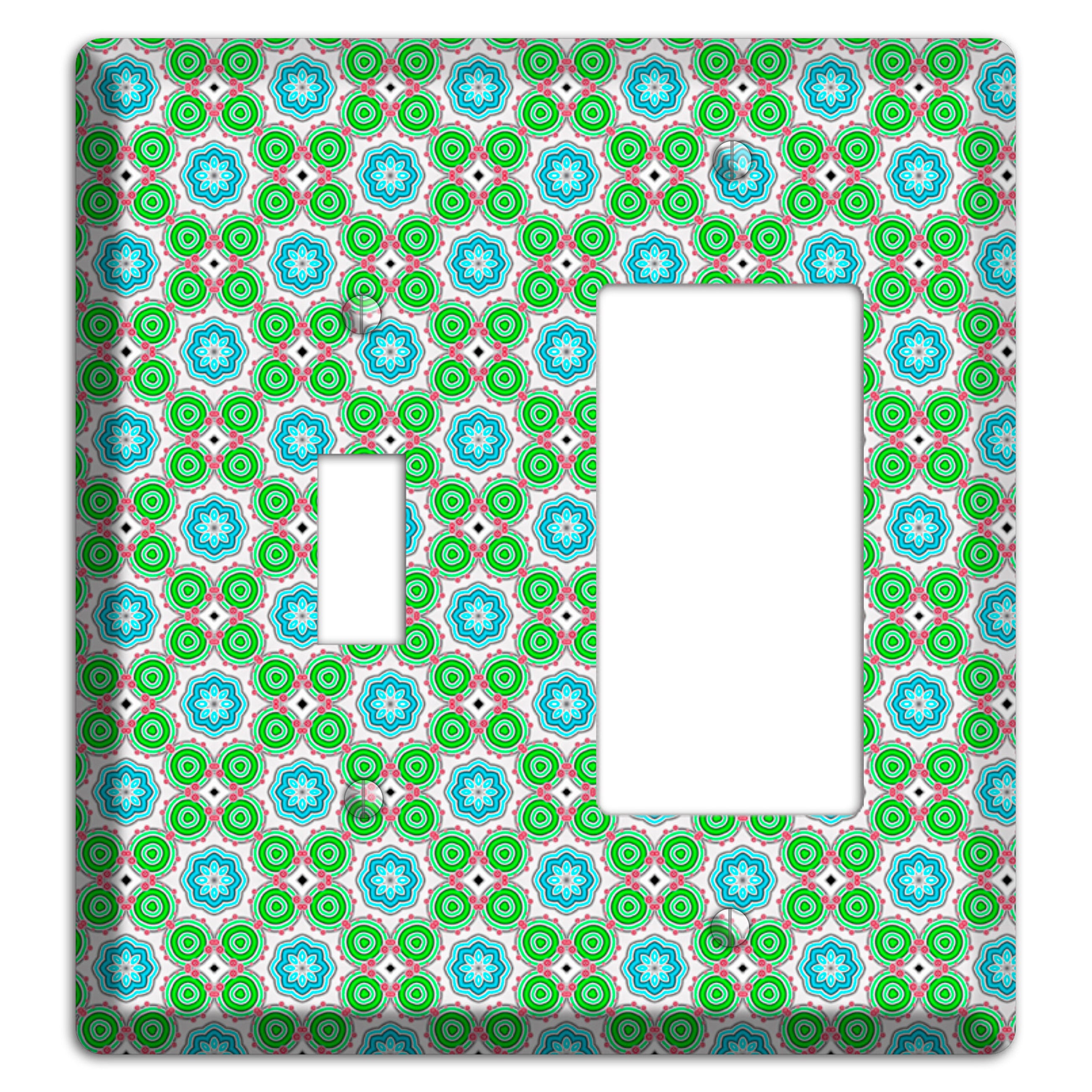 Green and Blue Foulard Toggle / Rocker Wallplate