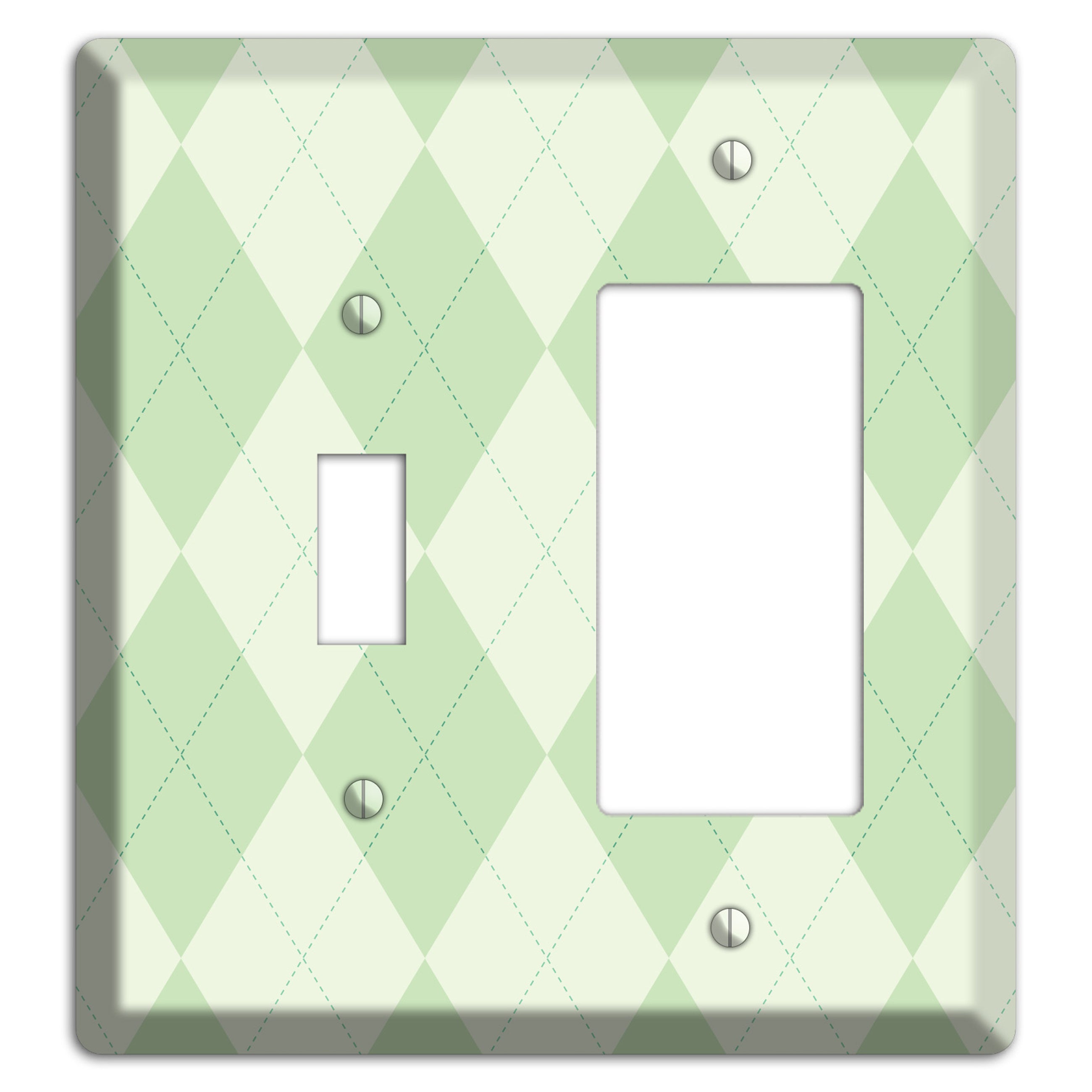 Light Green Argyle Toggle / Rocker Wallplate