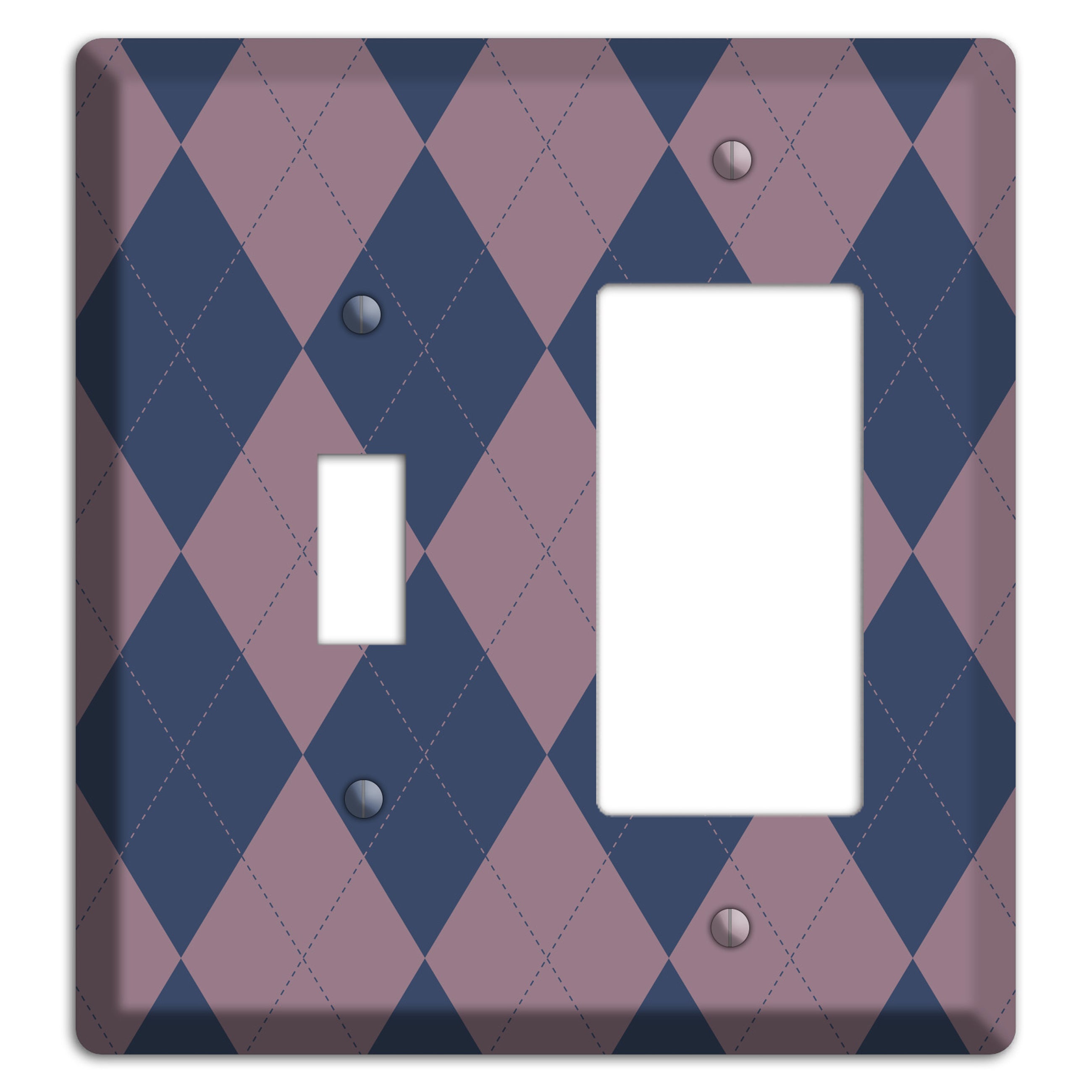 Purple Argyle Toggle / Rocker Wallplate