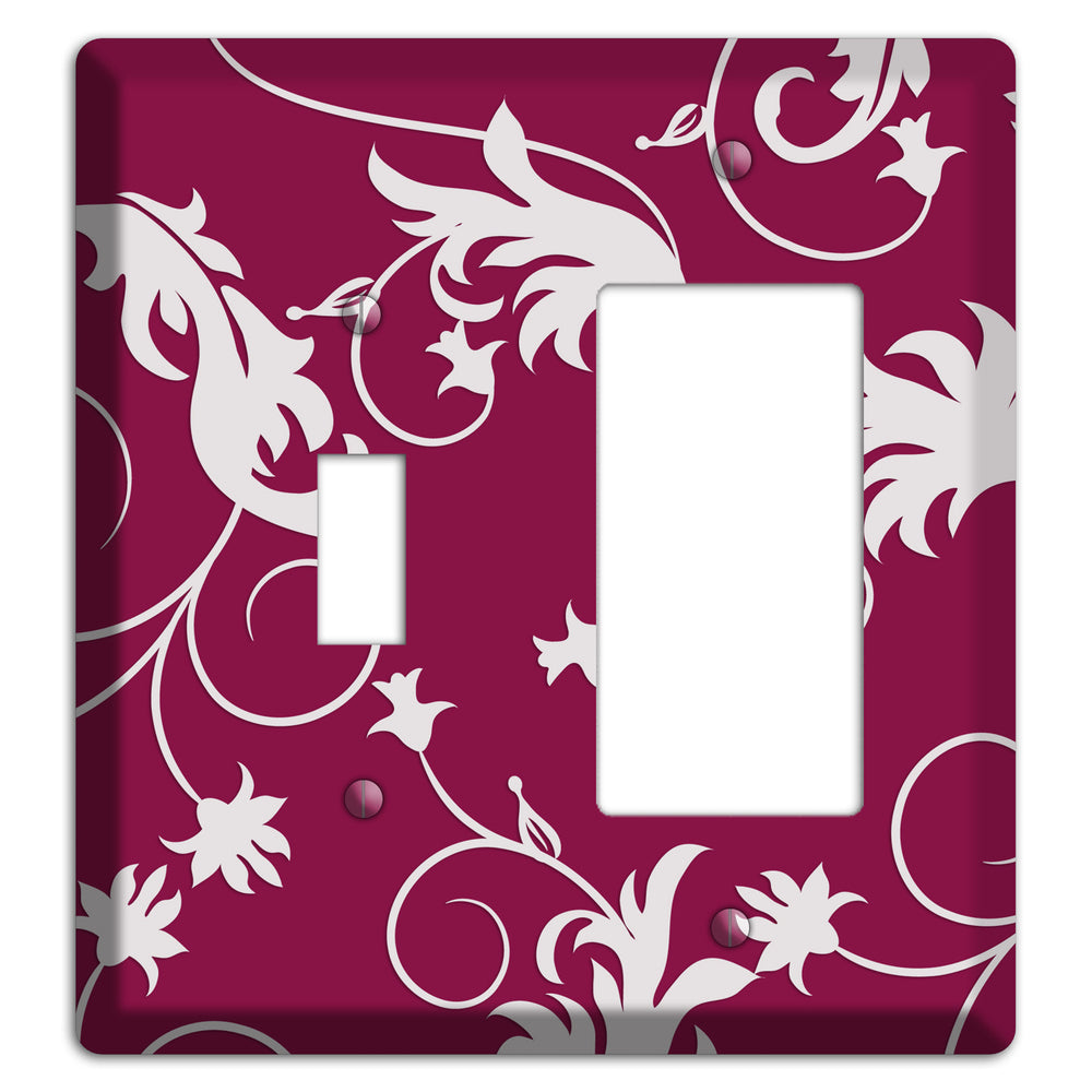 Fuschia Victorian Sprig Toggle / Rocker Wallplate