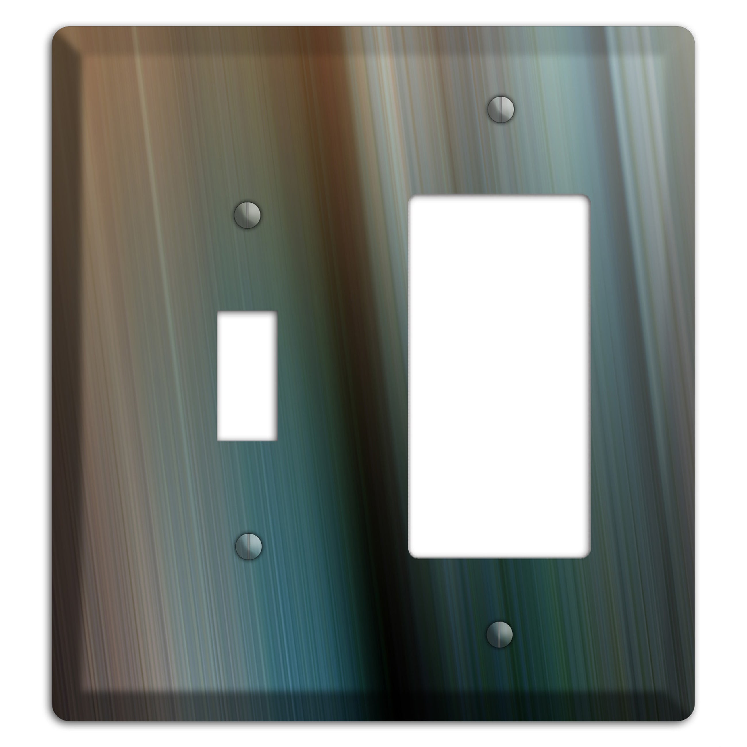Brown and Blue Ray of Light Toggle / Rocker Wallplate
