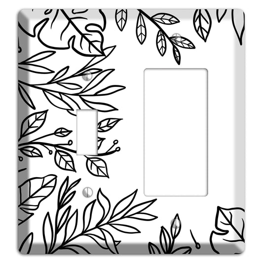 Hand-Drawn Leaves 6 Toggle / Rocker Wallplate