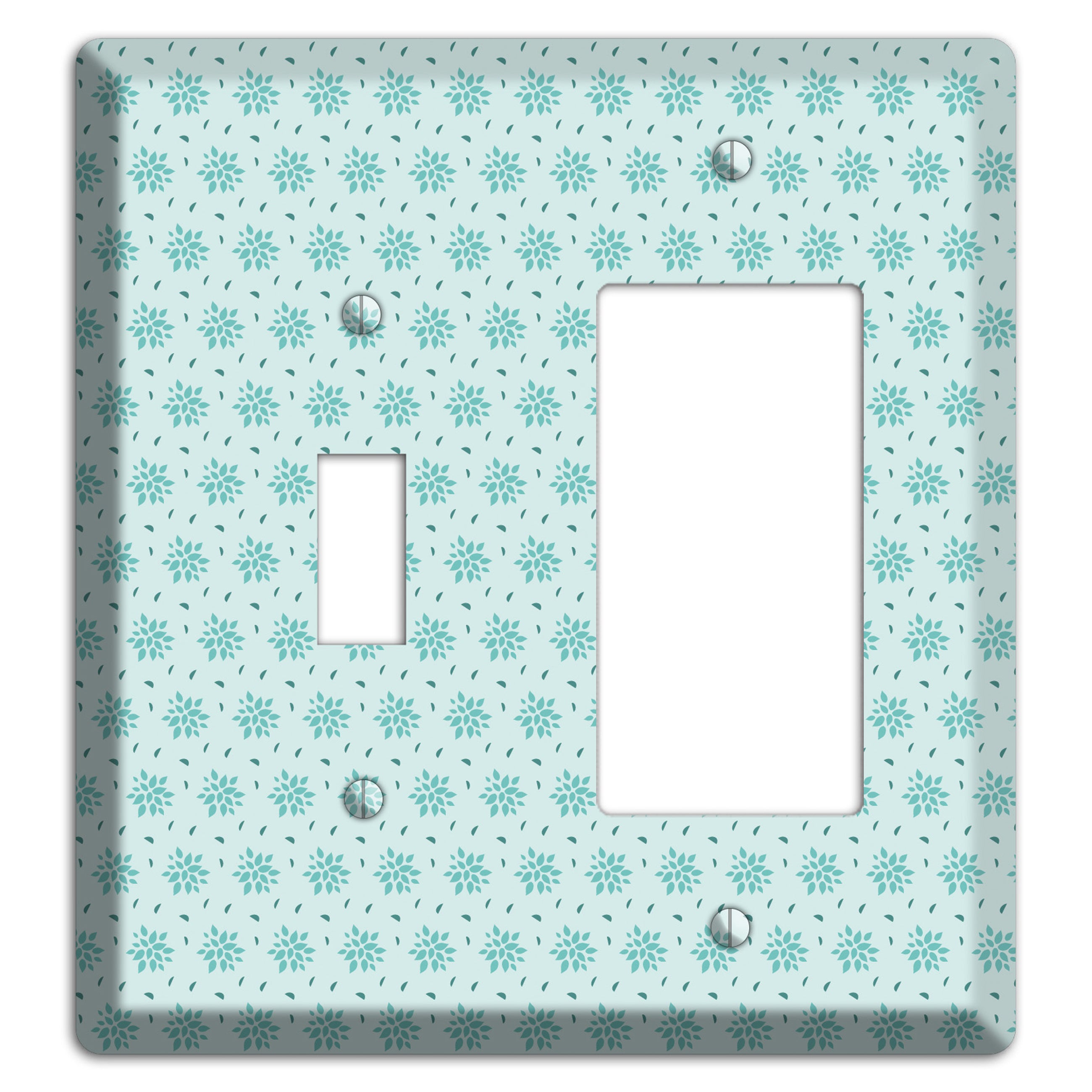 Soft Blue Calico Toggle / Rocker Wallplate