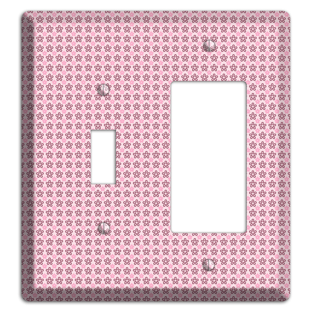 Pink Tiny Floral Toggle / Rocker Wallplate