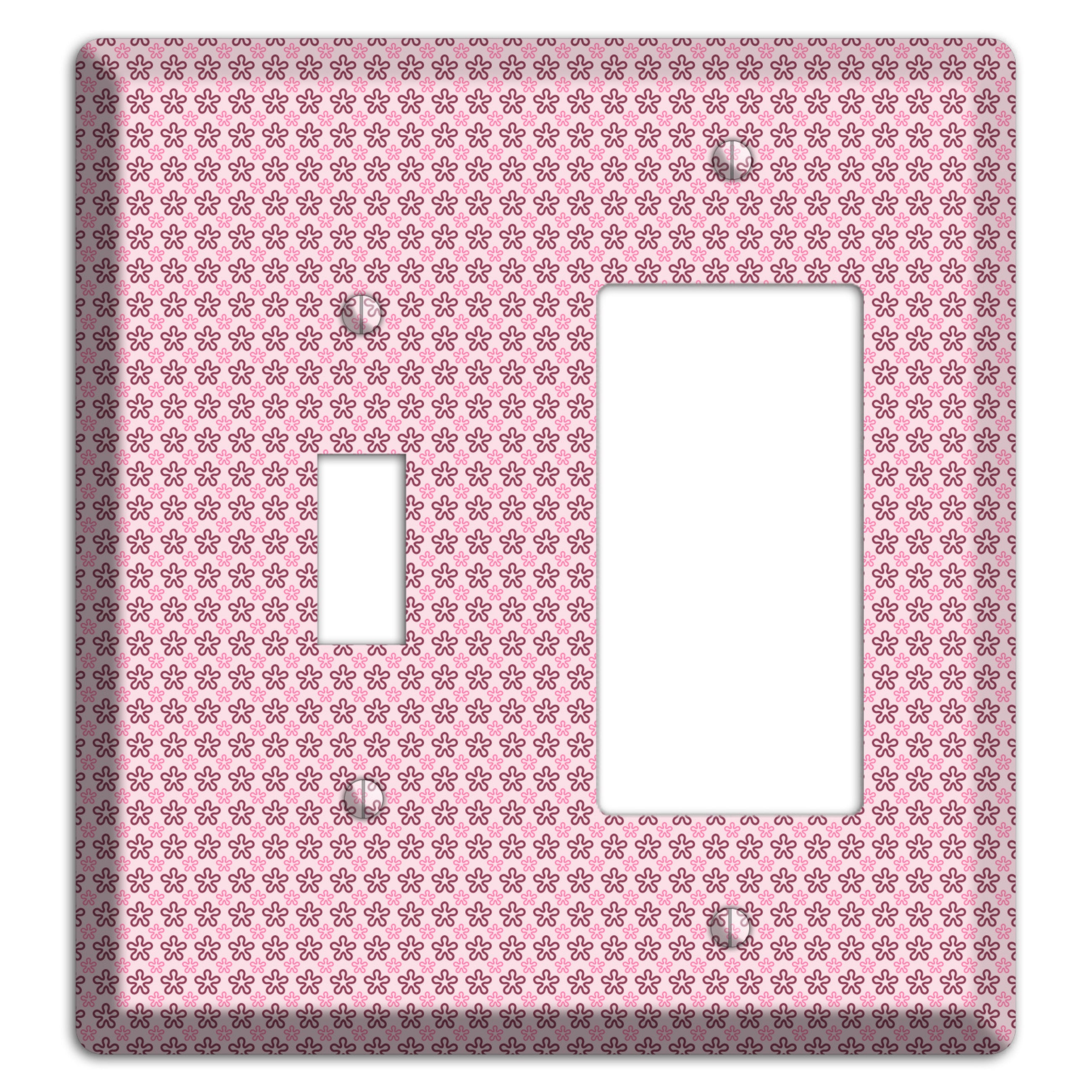 Pink Tiny Floral Toggle / Rocker Wallplate