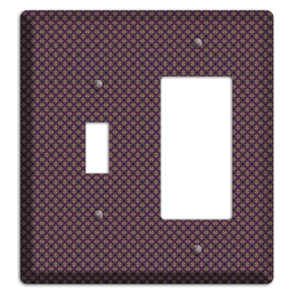 Brown and Purple Tiny Arabesque Toggle / Rocker Wallplate