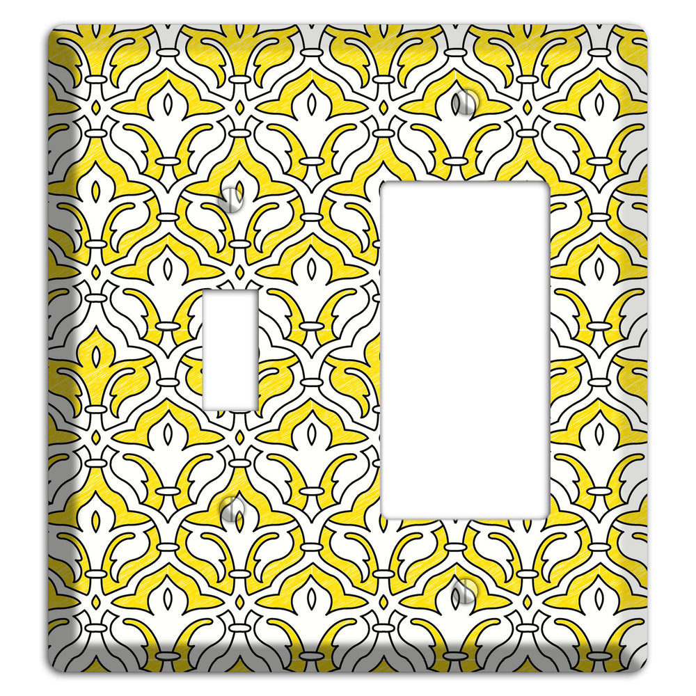 Yellow Scallop Tapestry Toggle / Rocker Wallplate