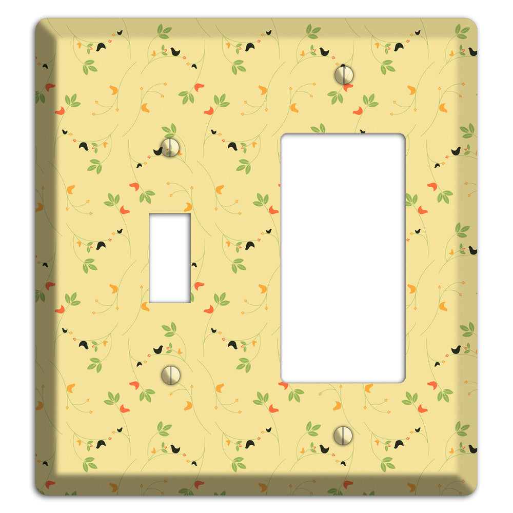 Tiny Yellow Flowers Toggle / Rocker Wallplate