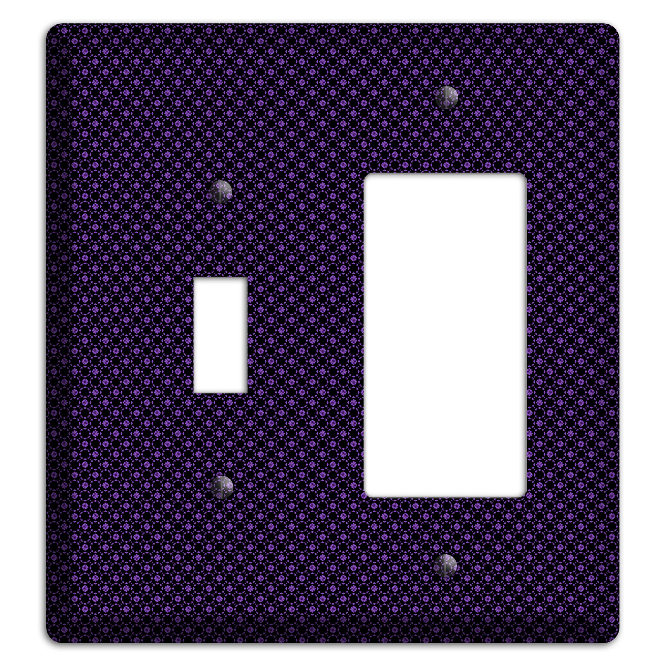 Multi Purple Geometric Toggle / Rocker Wallplate
