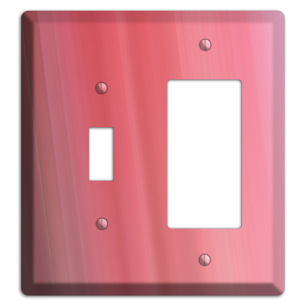 Coral Pink Ray of Light Toggle / Rocker Wallplate