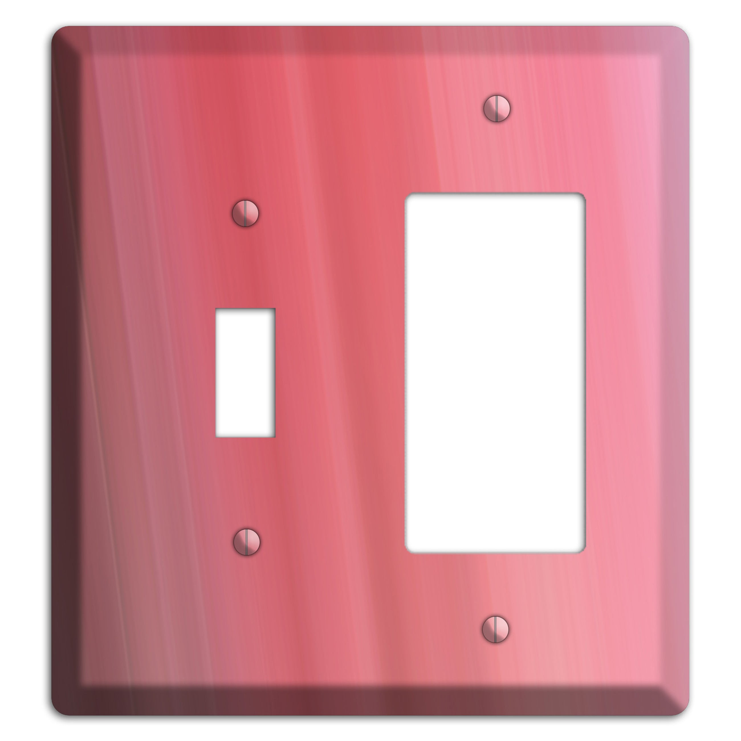 Coral Pink Ray of Light Toggle / Rocker Wallplate