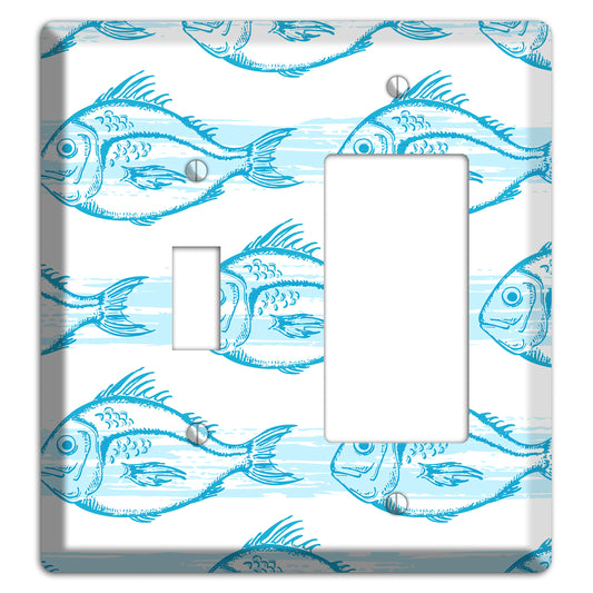 Blue Fish Toggle / Rocker Wallplate