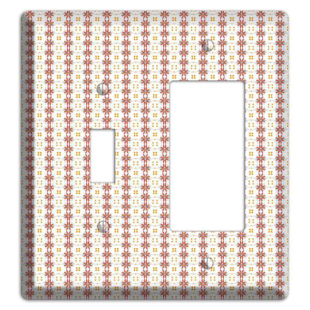 White with Red Smocking Toggle / Rocker Wallplate