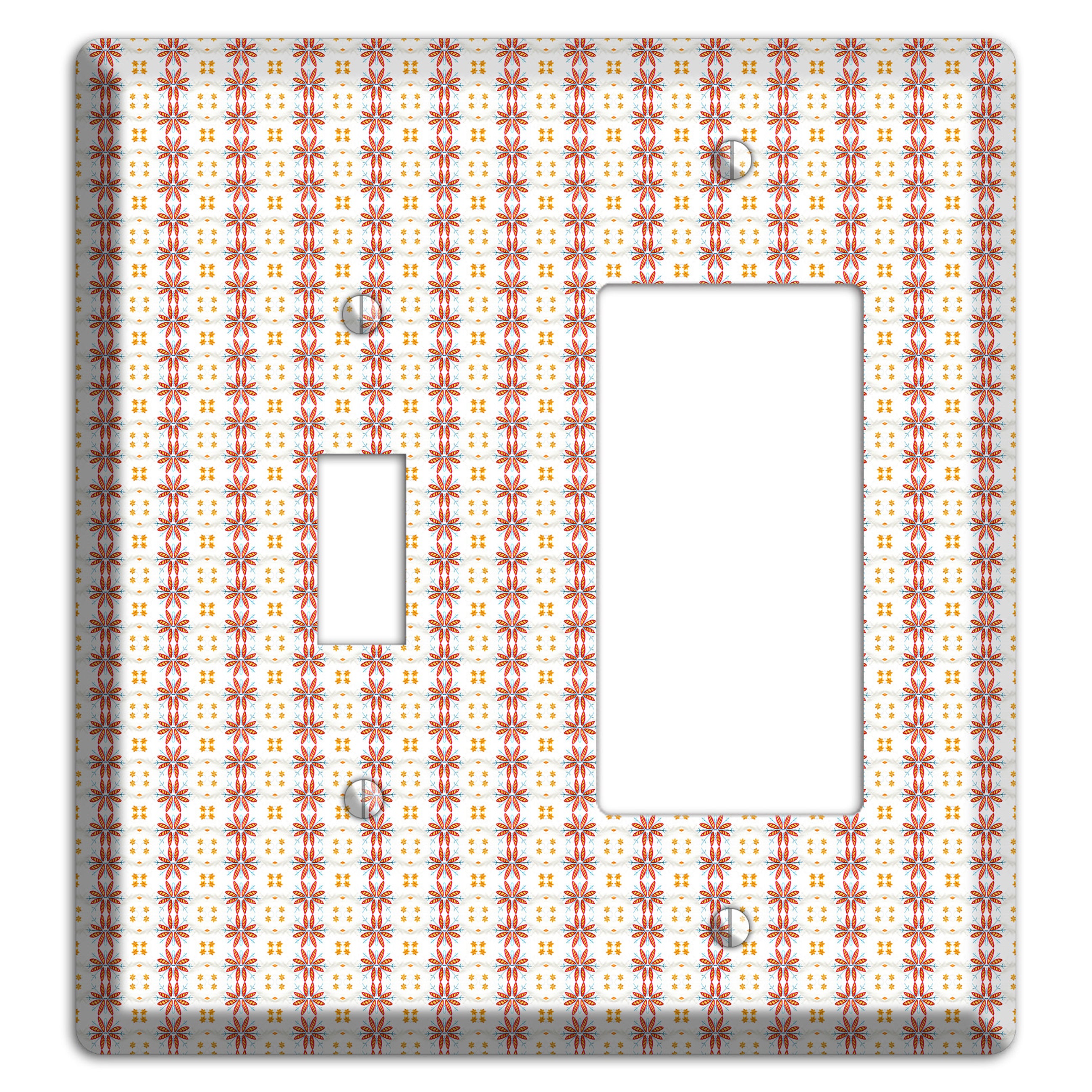 White with Red Smocking Toggle / Rocker Wallplate