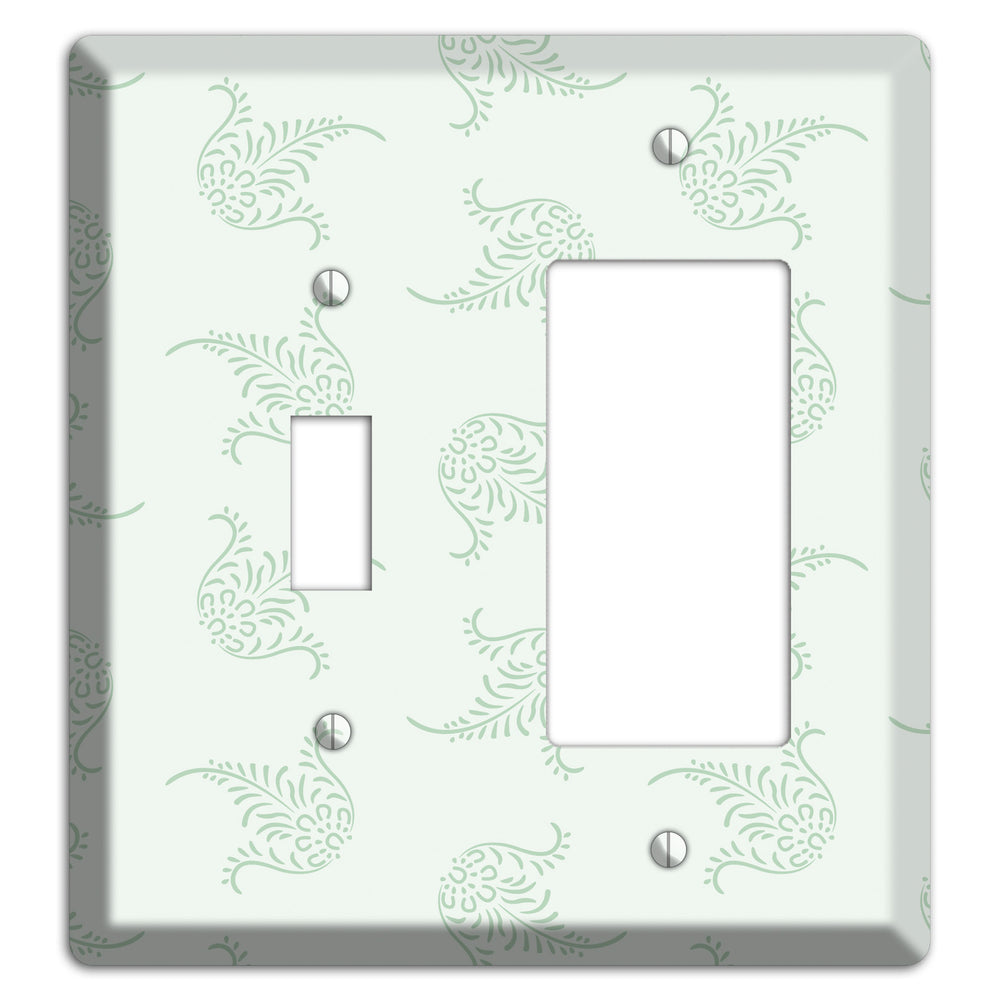 Mint Trefoil Cartouche Toggle / Rocker Wallplate