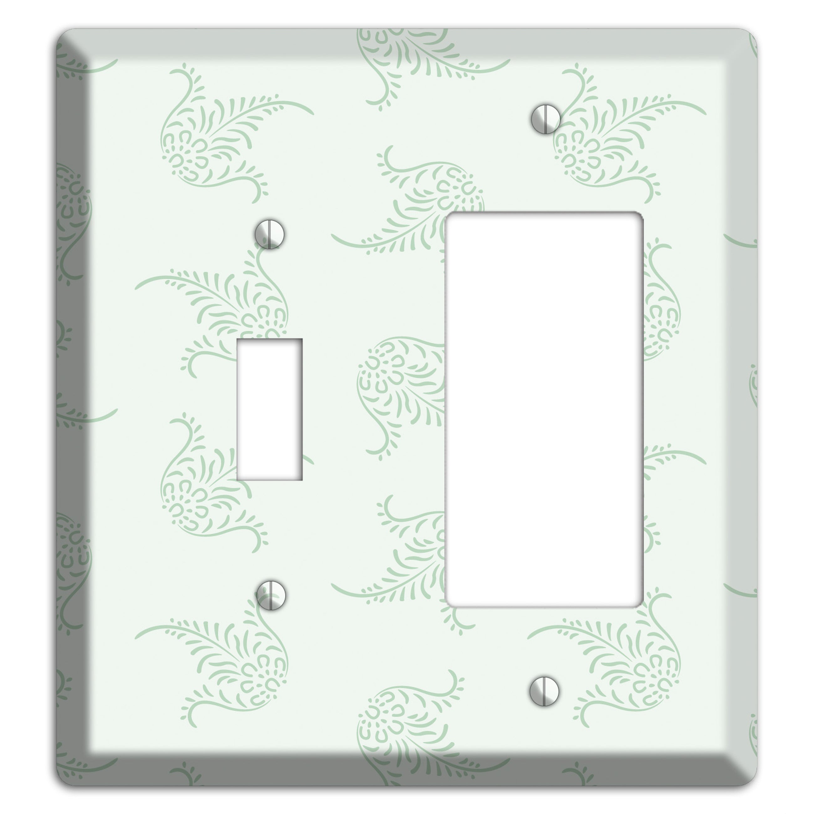 Mint Trefoil Cartouche Toggle / Rocker Wallplate