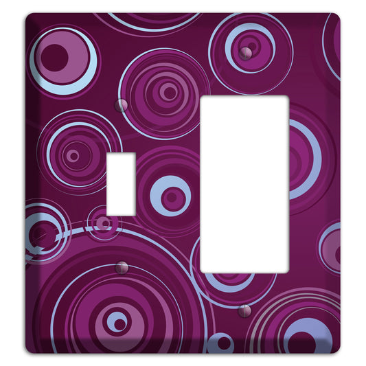 Purple Circles 3 Toggle / Rocker Wallplate